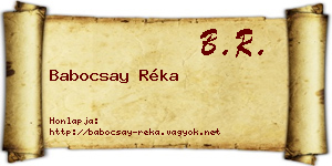 Babocsay Réka névjegykártya