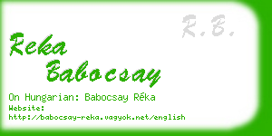 reka babocsay business card